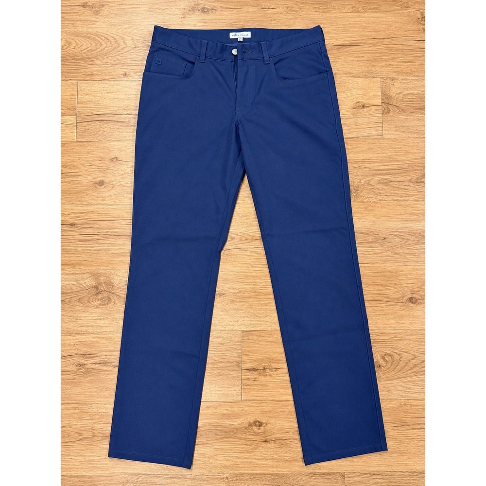 Peter Millar Mens 32x30 Navy Blue Performance 5 Pocket Golf Pants Stretch